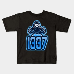 Cyber security - 1337 Hacker Blue Kids T-Shirt